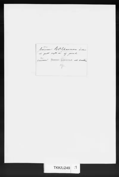TKK/Li249, Lindholm, Berndt, 1892
