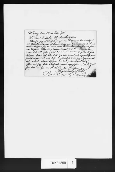 TKK/Li299, Lindqvist, Rurik, 17.02.1905