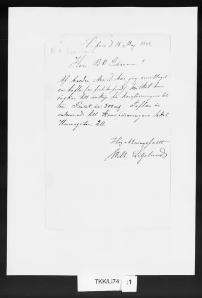 TKK/Li74, Liljelund, Wilhelm, 16.5.1883