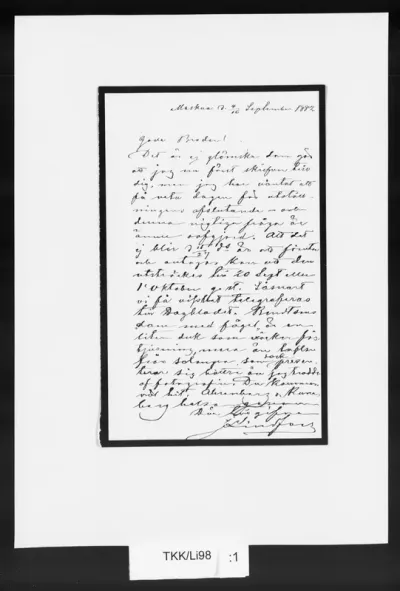 TKK/Li98, Lindfors, Julius af, 4/16.9.1882