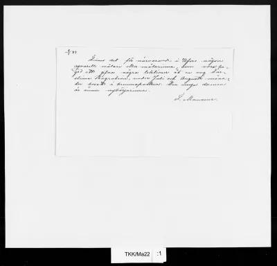 TKK/Ma22, Mansner, F., 11.2.1883