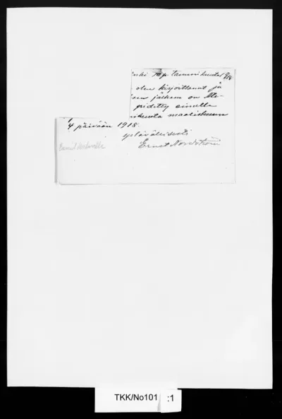 TKK/No101, Nordström, Ernst, 10.01.1918