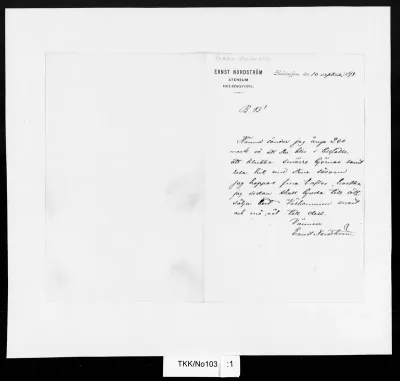 TKK/No103, Nordström, Ernst, 10.9.1894