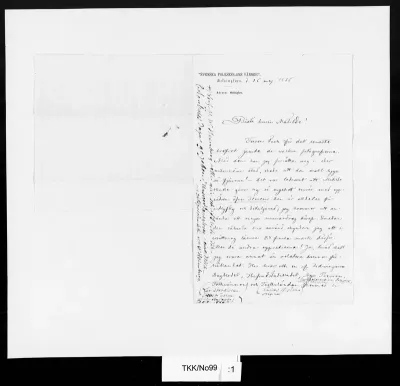 TKK/No99, Nordmann, Petrus / Svenska Folkskolans vänner, 26.5.1856