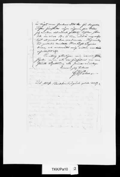 TKK/Pa10, Palm, G. W., 31.7.1877