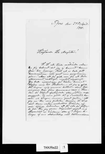 TKK/Re22, Reinholm, Agaton, 24.4.1881