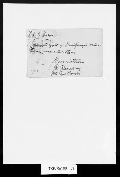 TKK/Ru100, Runeberg, [Jakob] Robert & ?, 1.7.[1900]
