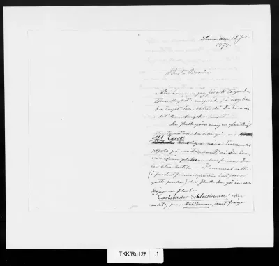 TKK/Ru128, Runeberg, Walter, 13.7.1874