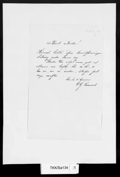 TKK/Sa134, Sanmark, C. G., 14.5.1874