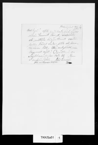 TKK/Sa51, Salo, Wilho, 11.7.1891