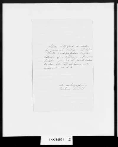 TKK/Sä651, Särkelä, Evelina [Särkelä, Eveliina], 19.1.1880