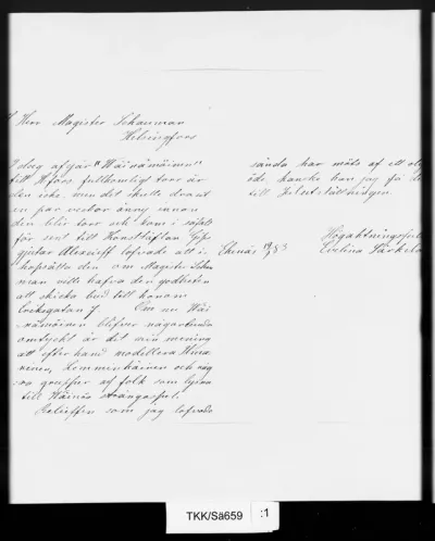 TKK/Sä659, Särkelä, Evelina [Särkelä, Eveliina], 19.9.1883