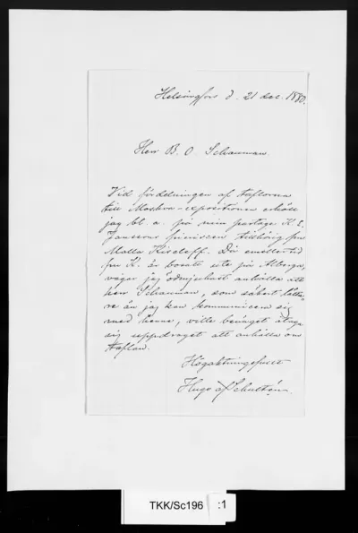 TKK/Sc196, Schultén, Hugo af, 21.12.1880