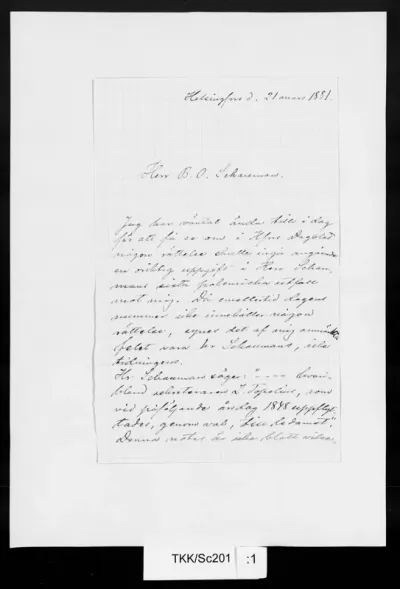 TKK/Sc201, Schultén, Hugo af, 21.3.1881