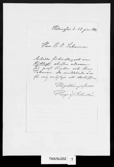 TKK/Sc202, Schultén, Hugo af, 12.1.1882
