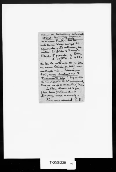 TKK/Si239, Signac, Paul, 30.9.[1920]