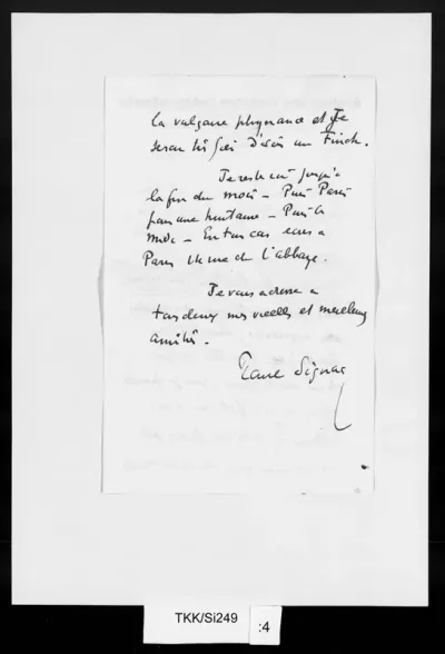 TKK/Si249, Signac, Paul, 15.9.[1928?]