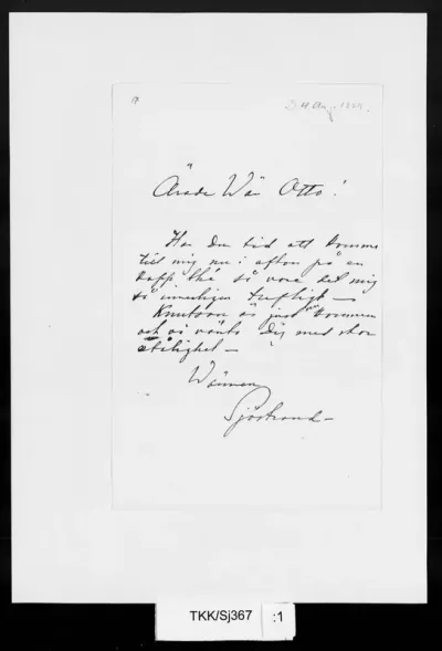 TKK/Sj367, Sjöstrand, Carl Eneas, [4.8.1884]