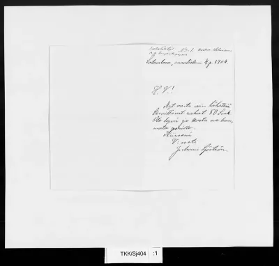 TKK/Sj404, Sjöström, Juhani, 04.03.1904