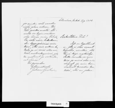 TKK/Sj405, Sjöström, Juhani, 17.05.1904
