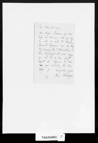 TKK/Sö663, Söderhjelm, Alma, 13.3.[1897]