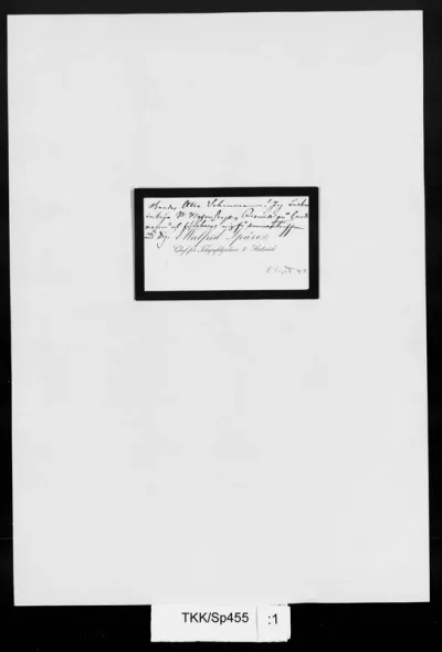 TKK/Sp455, Spåre, Walfrid, [11.9.1880] käyntikortti