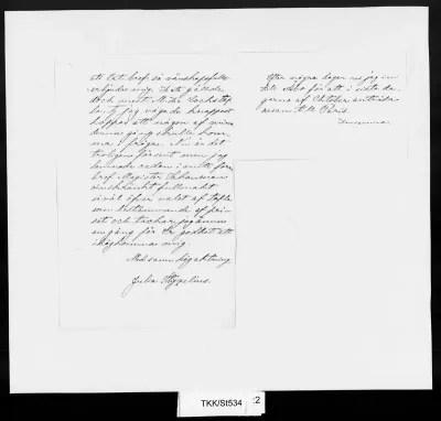 TKK/St534, Stigzelius, Julia (de Cock-Stigzelius, Julia), 9.10.[1879 / B.O.S:n merkintä]