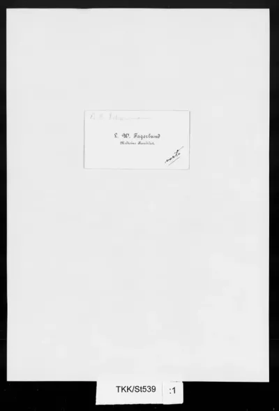 TKK/St539, Stigzelius, Julia (de Cock-Stigzelius, Julia) / Diverse, s.d.