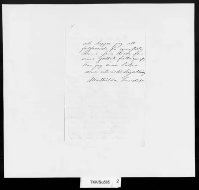 TKK/Su585, Sundell, Mathilda, 24.12.1884