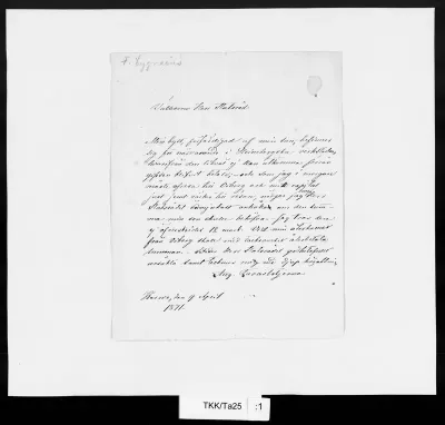 TKK/Ta25, Tavaststjerna, August, 9.4.1871