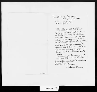 TKK/Th37, Thoma, Hans, joulukuu 1892