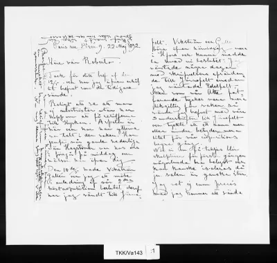 TKK/Va143, Vallgren, Ville, 22.5.1892
