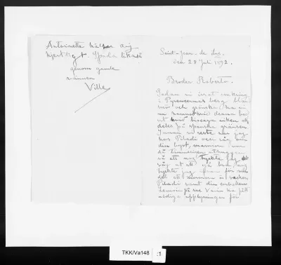 TKK/Va148, Vallgren, Ville, 28.7.1892