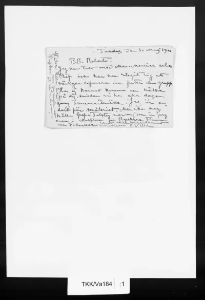 TKK/Va184, Vallgren, Ville, 30.05.1900