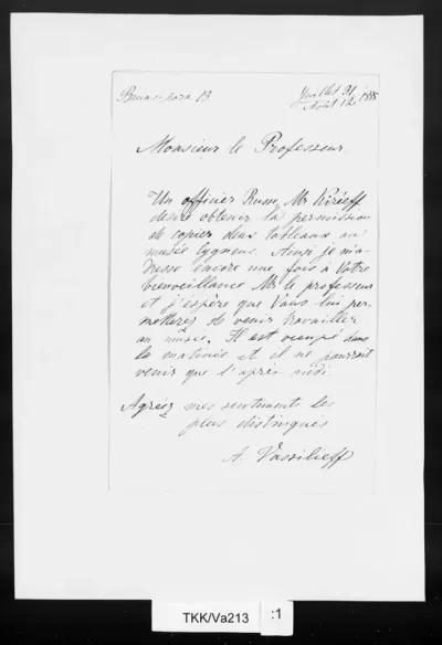 TKK/Va213, Vassilieff, A., 31.7./12.8.1885