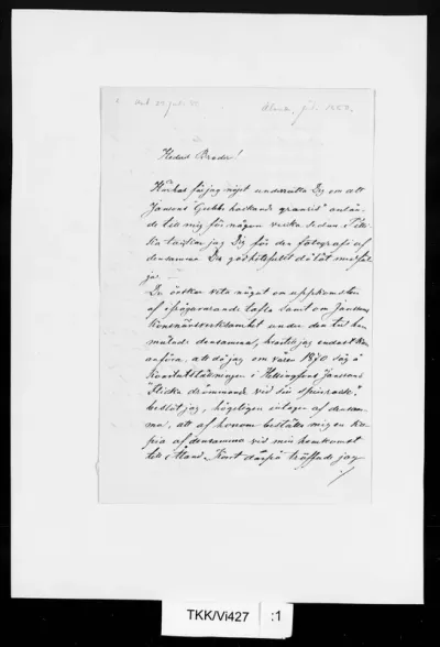 TKK/Vi427, Vilenius, F., [heinäkuu 1880 / B.O.S:n merkintä]