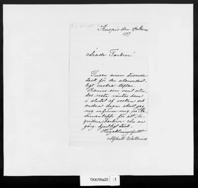 TKK/Wa20, Wallenius, Alfhild, 27.11.1897