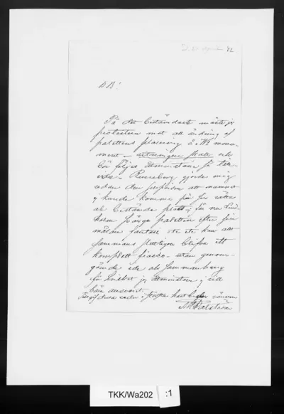 TKK/Wa202, Walström, I. H. (?), [21.4.1872]