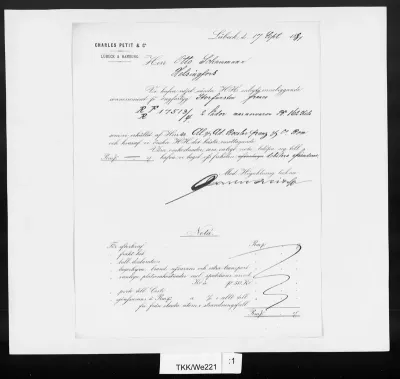 TKK/We221, Weizenberg, A. (Charles Petit & Co.), 17.9.1881