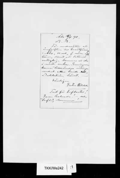 TKK/We242, Westerholm, Victor, 15.5.1892