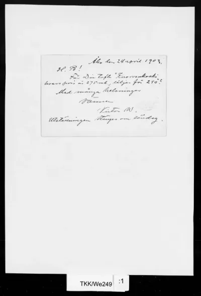 TKK/We249, Westerholm, Victor, 24.04.1903