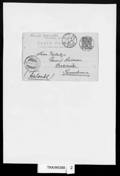 TKK/Wi388, Wikström, Emil, 16.10.1901