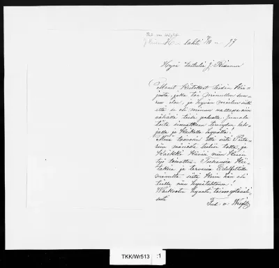 TKK/Wr513, Wright, Ferdinand von, 3.10.1897
