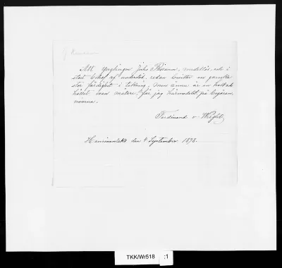 TKK/Wr518, Wright, Ferdinand von, 4.9.1898