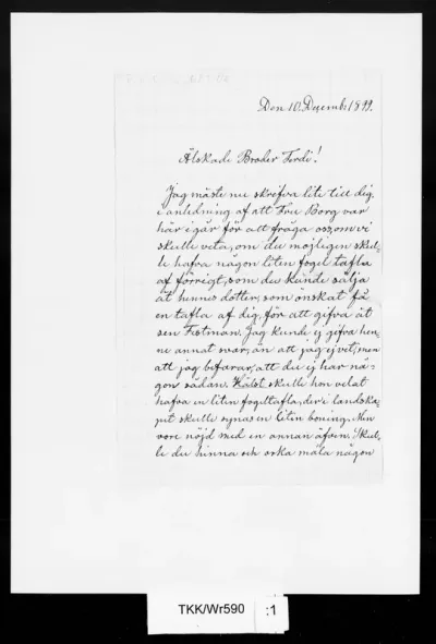 TKK/Wr590, Wright, Fika von [Fredrika], 10.12.1899