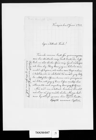 TKK/Wr847, [von Wright,] Pina, 01.06.1900