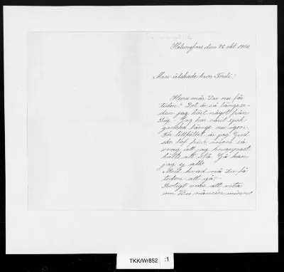 TKK/Wr852, [von Wright,] Pina, 26.10.1904