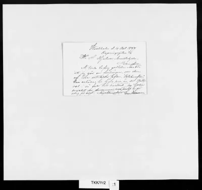 TKK/Yr2, Yrjö-Koskinen, Yrjö Sakari [Forsman, Georg Zacharias], 10.10.1897