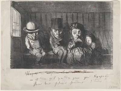 To imagine that there are people who even travel in winter for fun and enjoyment!, from "Winter Sketches"
