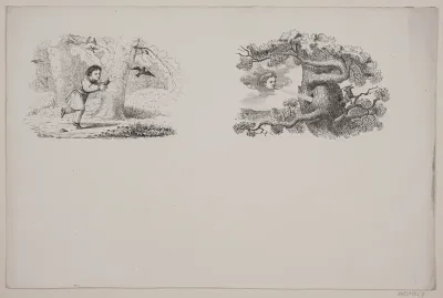 To llustrationer til W. Hey, "Halvthundrede Fabler for Børn"